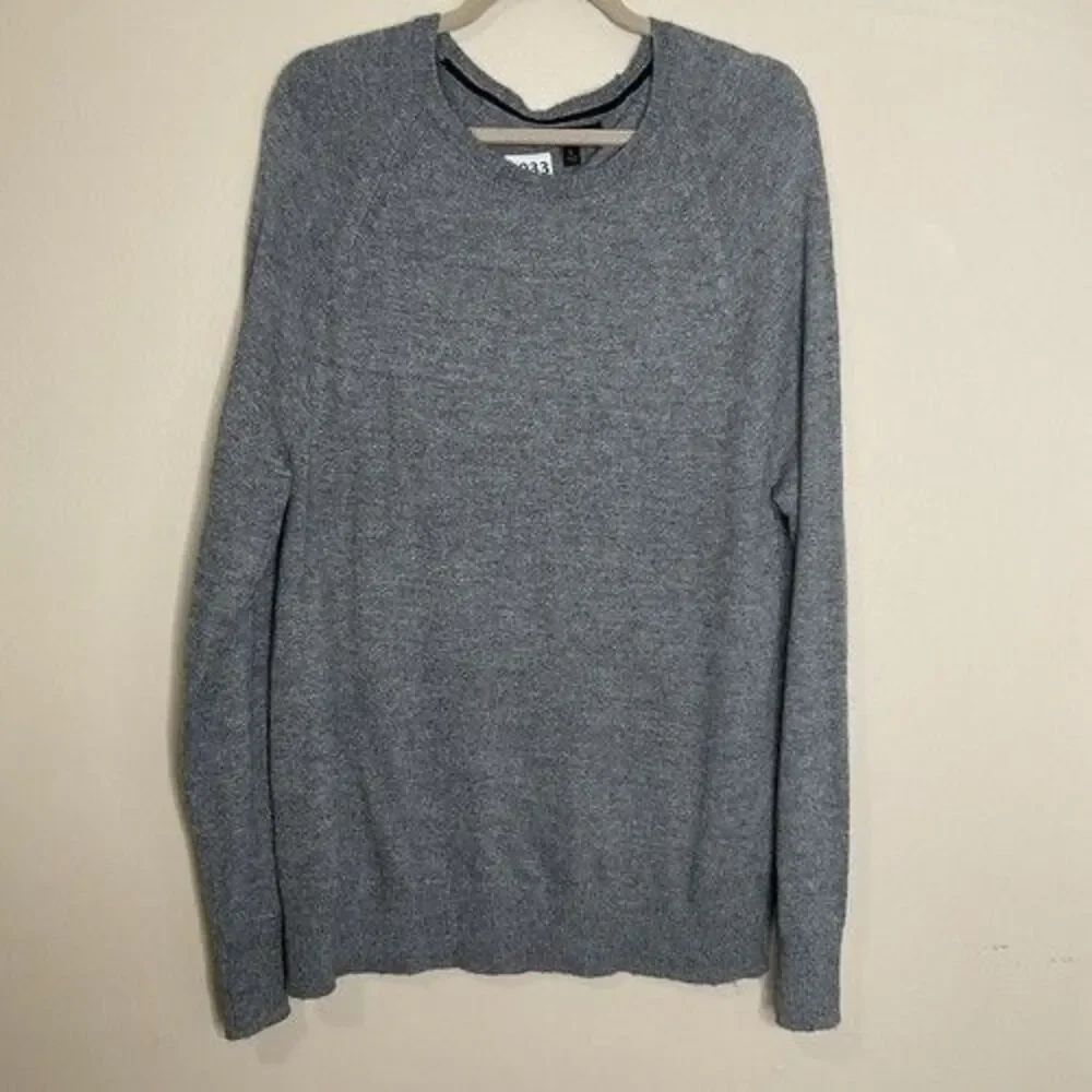 Banana Republic Grey Wool Blend Long Sleeve CrewNeck Sweater Men Size L Pullover
